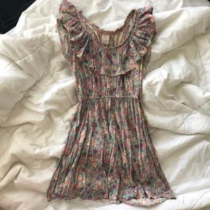 Floral ruffle cotton dress